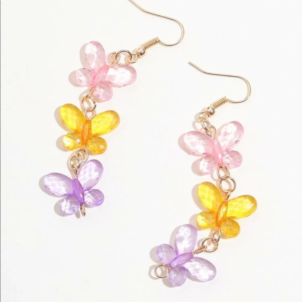 Butterfly Charm Drop Earrings